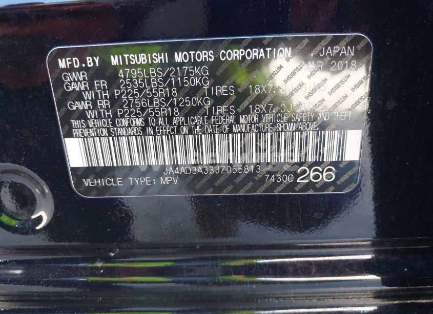 Photo 9 of 2018 Mitsubishi Outlander LE/SE/SEL (VIN JA4AD3A33JZ055813)