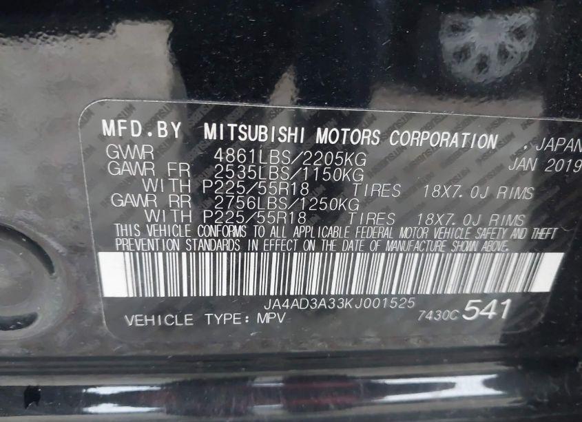 Photo 9 of 2019 Mitsubishi Outlander SEL (VIN JA4AD3A33KJ001525)