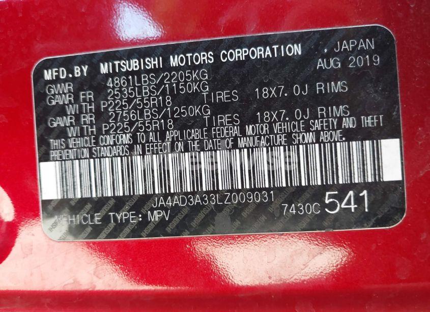 Photo 9 of 2020 Mitsubishi Outlander SE 2.4 (VIN JA4AD3A33LZ009031)