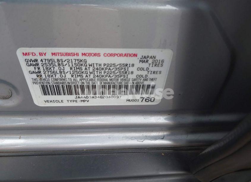 Photo 9 of 2016 Mitsubishi Outlander SE (VIN JA4AD3A34GZ040097)