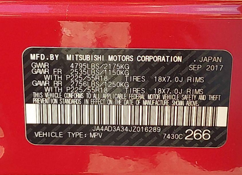 Photo 9 of 2018 Mitsubishi Outlander SE (VIN JA4AD3A34JZ016289)