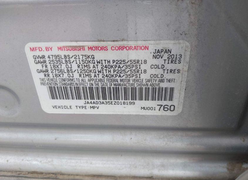 Photo 9 of 2014 Mitsubishi Outlander SE (VIN JA4AD3A35EZ018199)