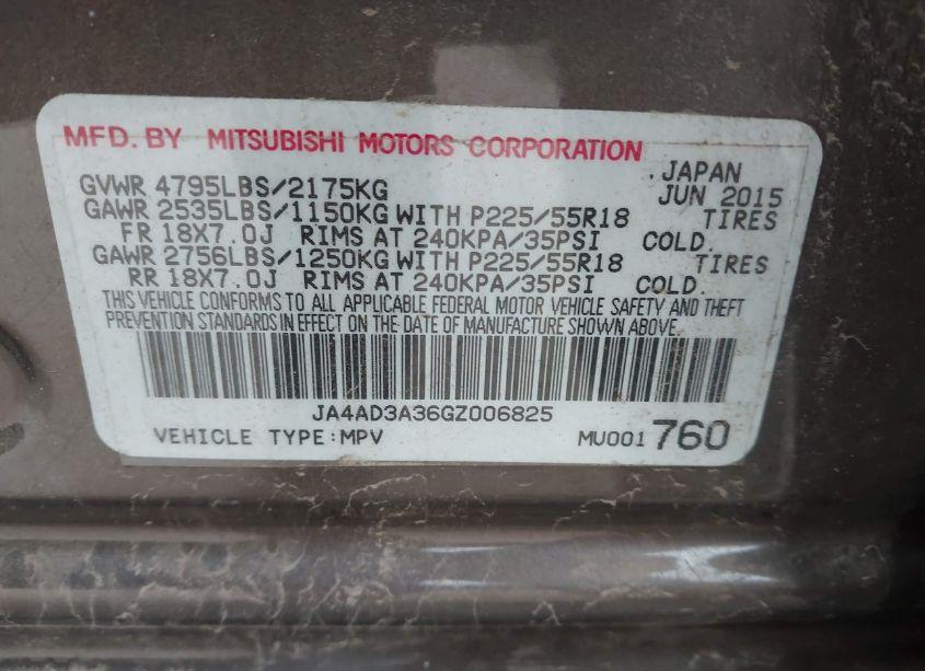 Photo 9 of 2016 Mitsubishi Outlander SEL (VIN JA4AD3A36GZ006825)