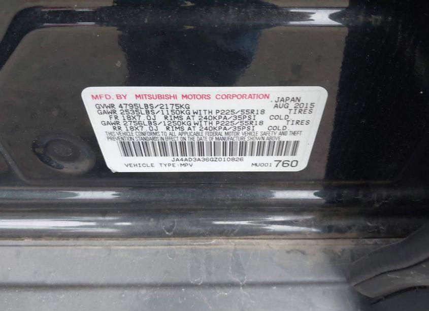 Photo 9 of 2016 Mitsubishi Outlander SE/SEL (VIN JA4AD3A36GZ010826)