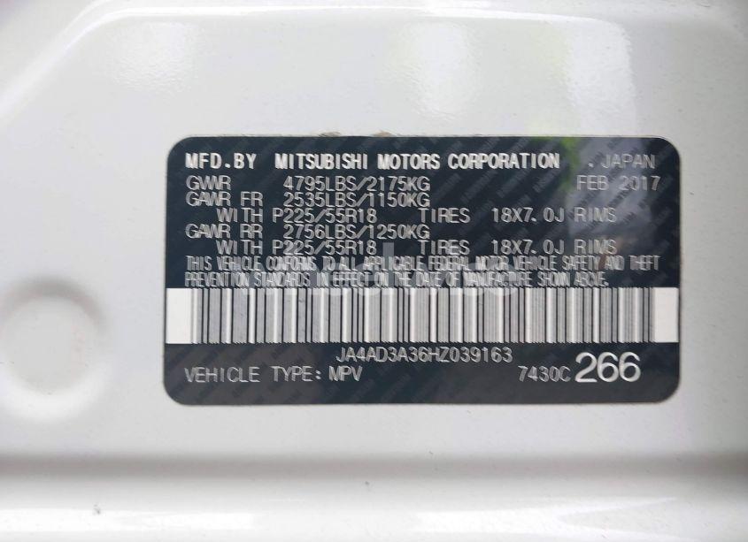 Photo 9 of 2017 Mitsubishi Outlander SE/SEL (VIN JA4AD3A36HZ039163)