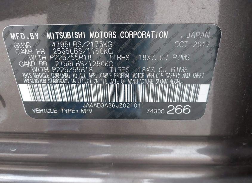 Photo 9 of 2018 Mitsubishi Outlander SE (VIN JA4AD3A36JZ021011)