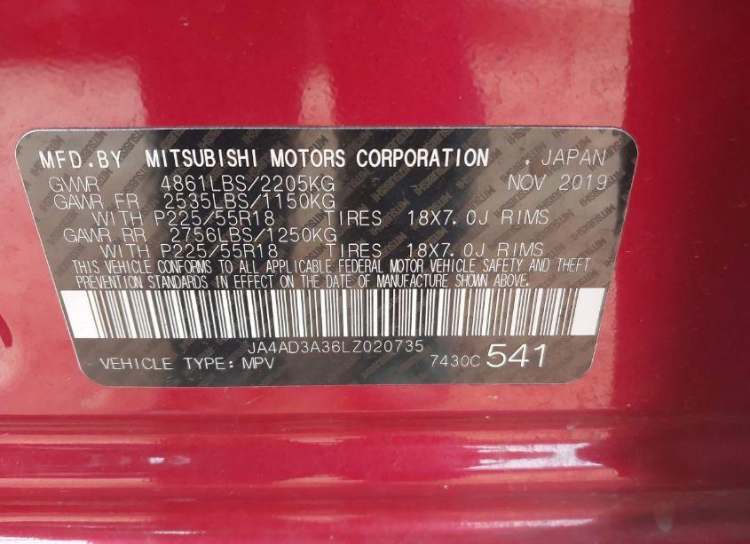 Photo 9 of 2020 Mitsubishi Outlander SEL 2.4 (VIN JA4AD3A36LZ020735)