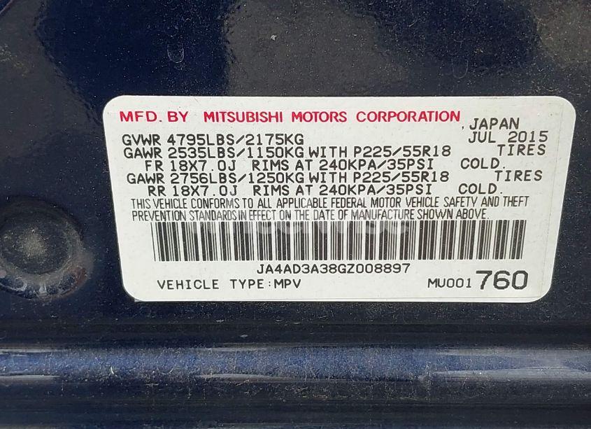 Photo 9 of 2016 Mitsubishi Outlander SE/SEL (VIN JA4AD3A38GZ008897)