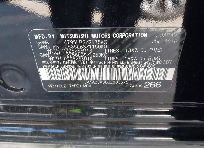 Photo 9 of 2016 Mitsubishi Outlander SE (VIN JA4AD3A38GZ063575)