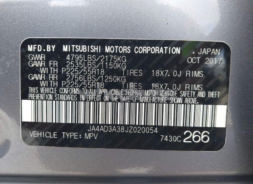 Photo 9 of 2018 Mitsubishi Outlander LE (VIN JA4AD3A38JZ020054)