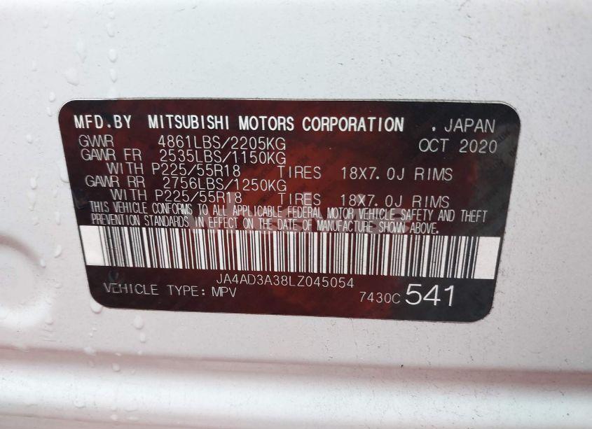 Photo 9 of 2020 Mitsubishi Outlander SE 2.4 (VIN JA4AD3A38LZ045054)