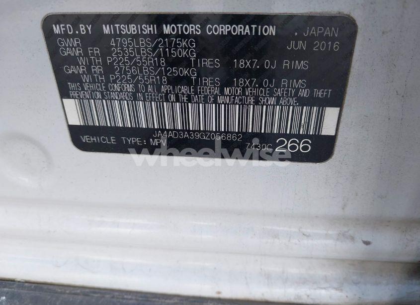 Photo 9 of 2016 Mitsubishi Outlander SE (VIN JA4AD3A39GZ056862)