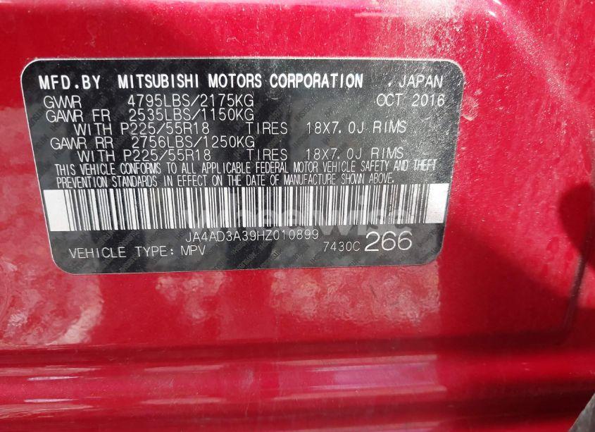 Photo 9 of 2017 Mitsubishi Outlander SE/SEL (VIN JA4AD3A39HZ010899)