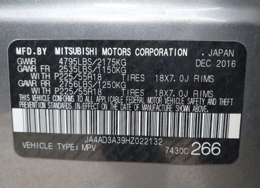 Photo 9 of 2017 Mitsubishi Outlander SE (VIN JA4AD3A39HZ022132)