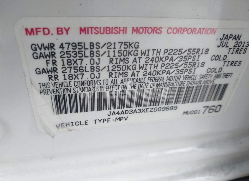 Photo 9 of 2014 Mitsubishi Outlander SE (VIN JA4AD3A3XEZ009689)