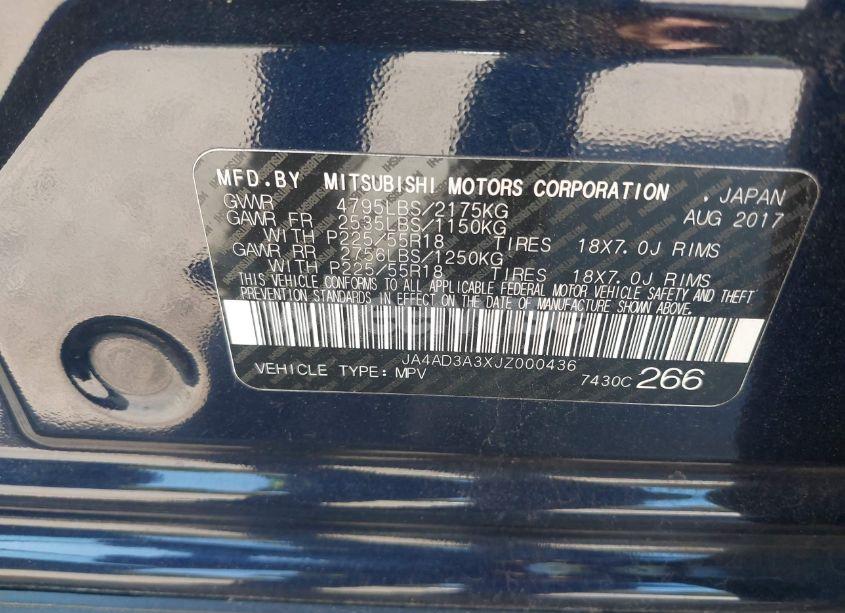 Photo 9 of 2018 Mitsubishi Outlander SE (VIN JA4AD3A3XJZ000436)