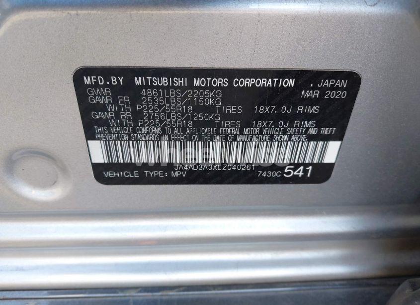 Photo 9 of 2020 Mitsubishi Outlander SP 2.4 (VIN JA4AD3A3XLZ040261)