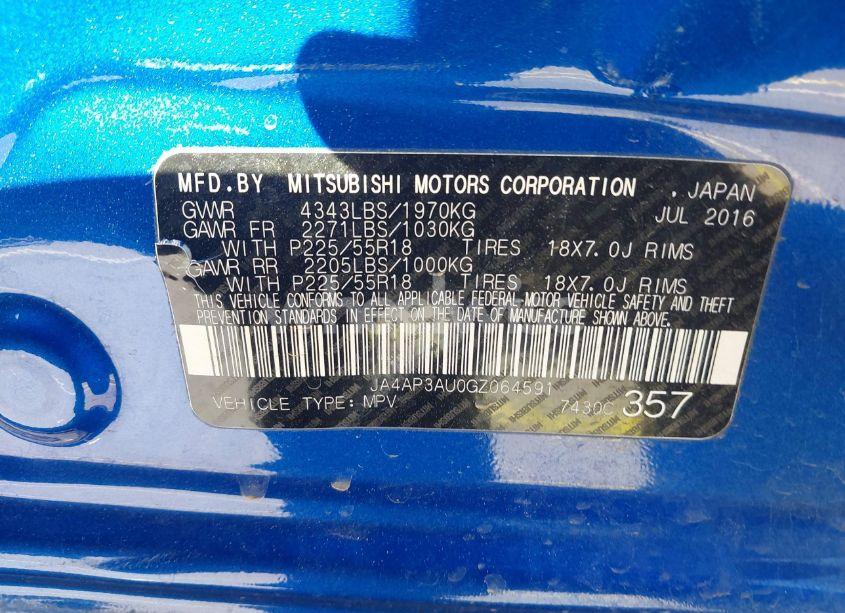 Photo 9 of 2016 Mitsubishi Outlander SPORT 2.0 ES (VIN JA4AP3AU0GZ064591)
