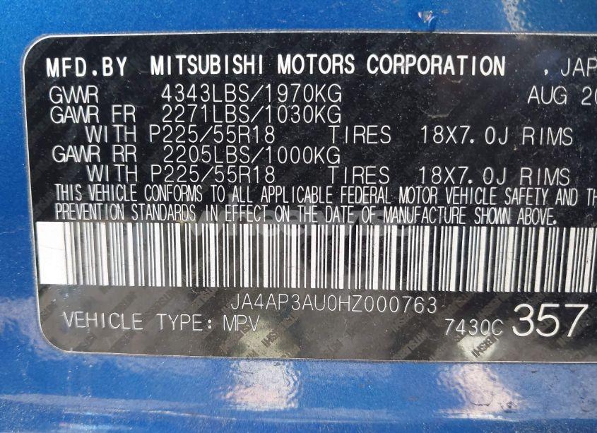 Photo 9 of 2017 Mitsubishi Outlander SPORT 2.0 ES/2.0 LE (VIN JA4AP3AU0HZ000763)