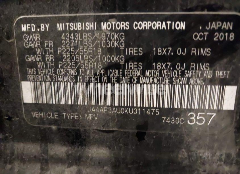 Photo 9 of 2019 Mitsubishi Outlander SPORT 2.0 ES (VIN JA4AP3AU0KU011475)