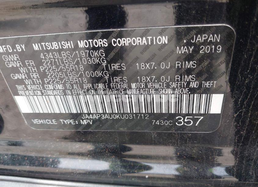 Photo 9 of 2019 Mitsubishi Outlander SPORT 2.0 LE (VIN JA4AP3AU0KU031712)