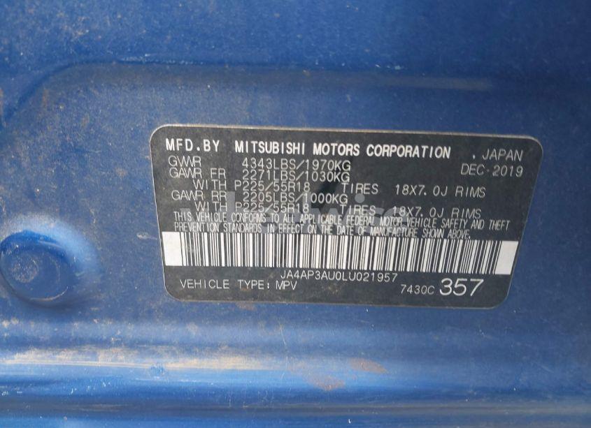 Photo 9 of 2020 Mitsubishi Outlander SPORT 2.0 ES (VIN JA4AP3AU0LU021957)