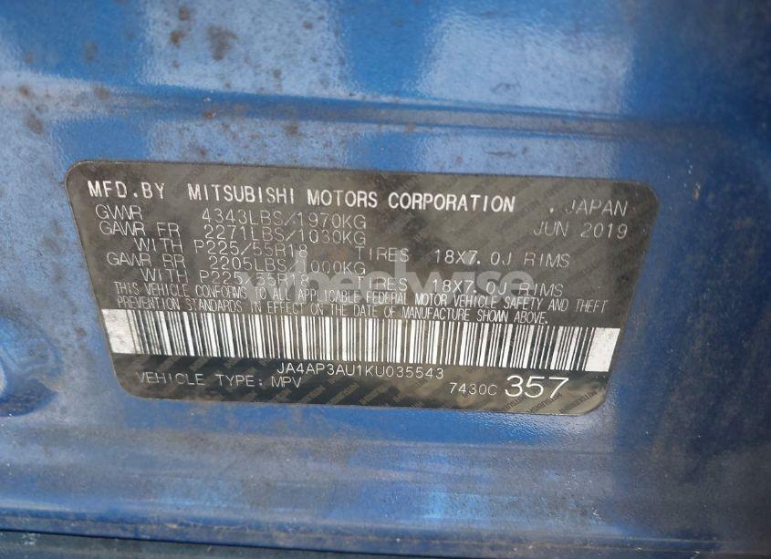 Photo 9 of 2019 Mitsubishi Outlander SPORT 2.0 LE/2.0 SP (VIN JA4AP3AU1KU035543)