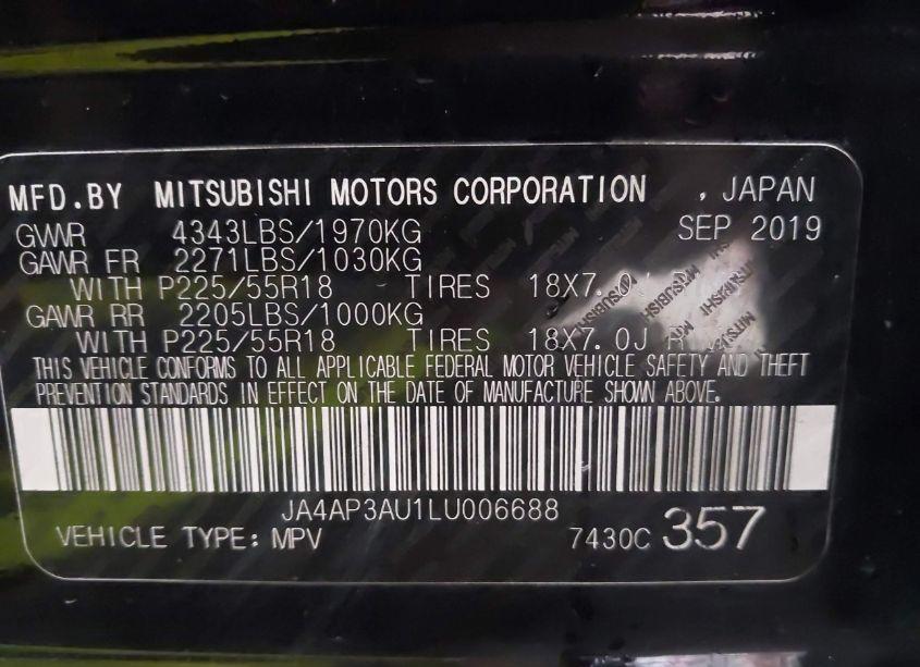 Photo 9 of 2020 Mitsubishi Outlander SPORT 2.0 ES (VIN JA4AP3AU1LU006688)