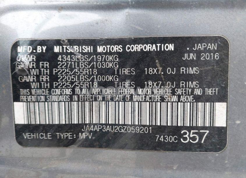 Photo 9 of 2016 Mitsubishi Outlander SPORT 2.0 ES (VIN JA4AP3AU2GZ059201)