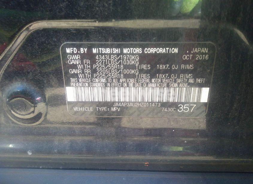 Photo 9 of 2017 Mitsubishi Outlander SPORT 2.0 ES/2.0 LE (VIN JA4AP3AU2HZ011473)