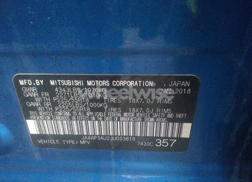 Photo 9 of 2018 Mitsubishi Outlander SPORT 2.0 LE (VIN JA4AP3AU2JU003618)