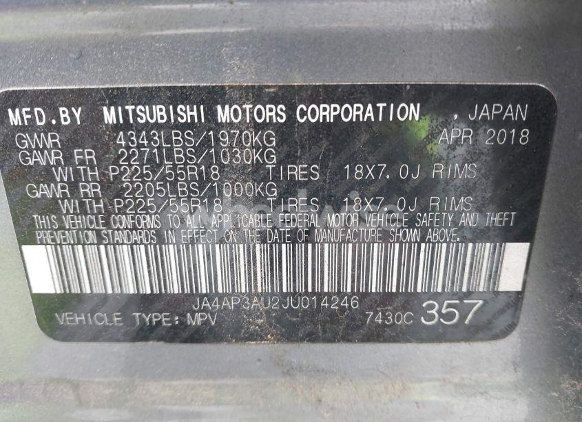 Photo 9 of 2018 Mitsubishi Outlander SPORT 2.0 LE (VIN JA4AP3AU2JU014246)