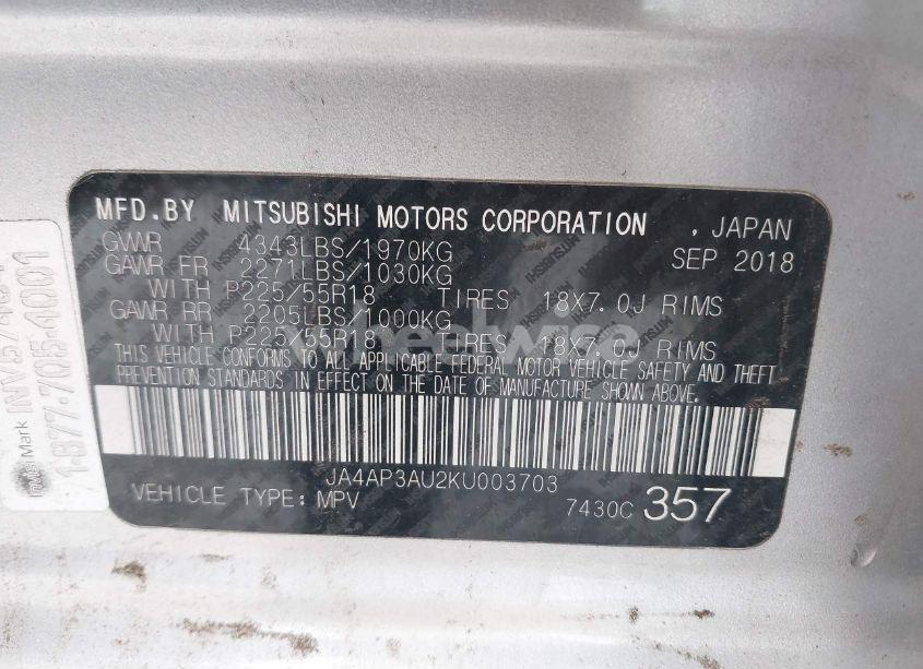 Photo 9 of 2019 Mitsubishi Outlander SPORT 2.0 ES (VIN JA4AP3AU2KU003703)