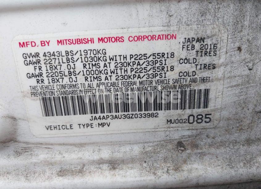 Photo 9 of 2016 Mitsubishi Outlander SPORT 2.0 ES (VIN JA4AP3AU3GZ033982)