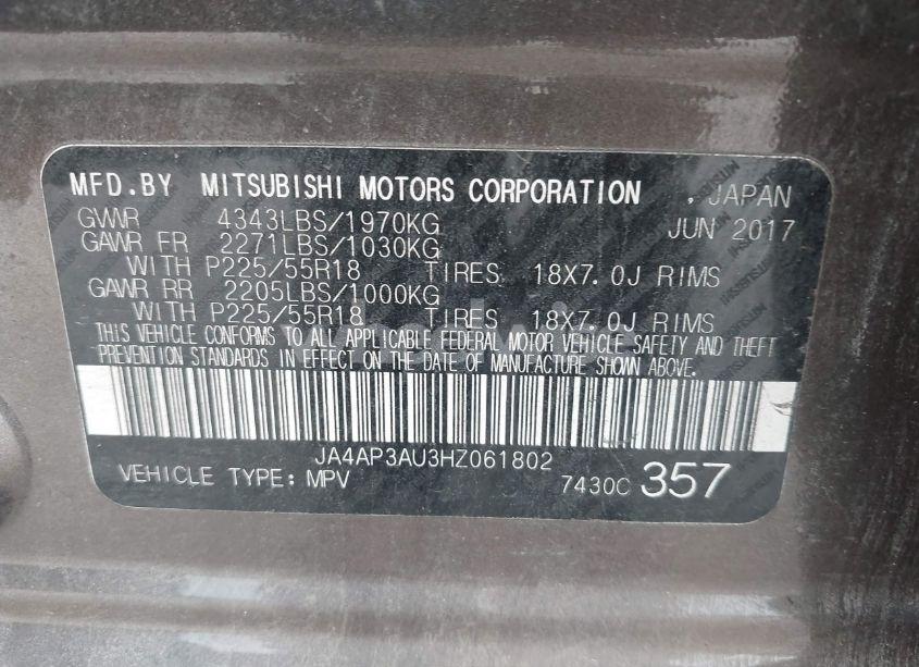 Photo 9 of 2017 Mitsubishi Outlander SPORT 2.0 ES/2.0 LE (VIN JA4AP3AU3HZ061802)