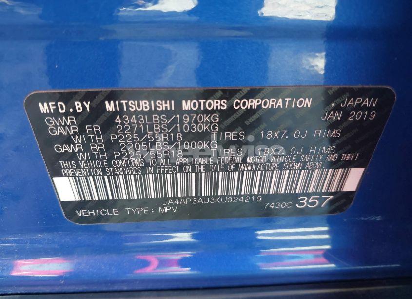 Photo 9 of 2019 Mitsubishi Outlander SPORT 2.0 ES (VIN JA4AP3AU3KU024219)