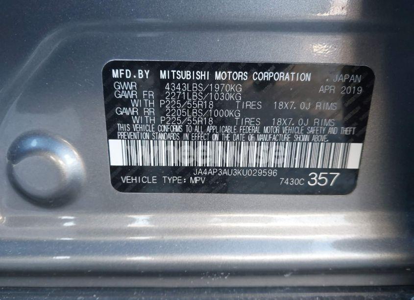 Photo 9 of 2019 Mitsubishi Outlander SPORT 2.0 ES (VIN JA4AP3AU3KU029596)