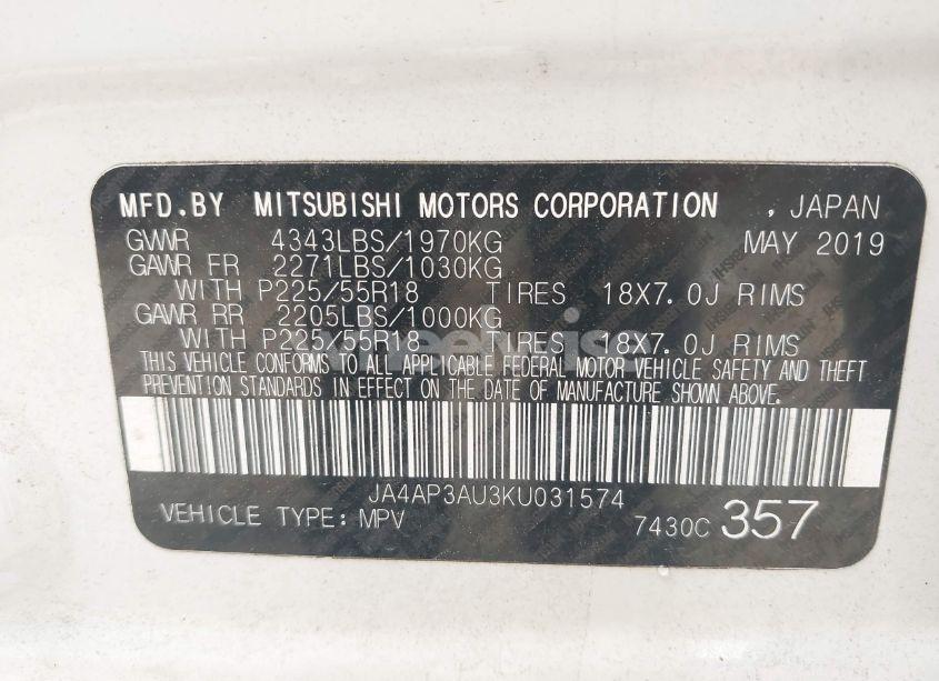 Photo 9 of 2019 Mitsubishi Outlander SPORT 2.0 ES (VIN JA4AP3AU3KU031574)