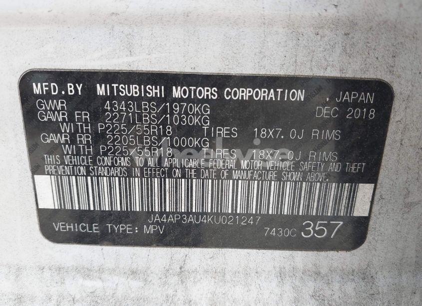 Photo 9 of 2019 Mitsubishi Outlander SPORT 2.0 ES (VIN JA4AP3AU4KU021247)