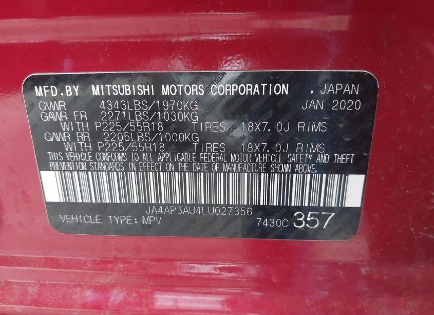 Photo 9 of 2020 Mitsubishi Outlander SPORT 2.0 ES (VIN JA4AP3AU4LU027356)