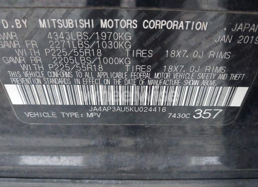 Photo 9 of 2019 Mitsubishi Outlander SPORT 2.0 LE (VIN JA4AP3AU5KU024416)