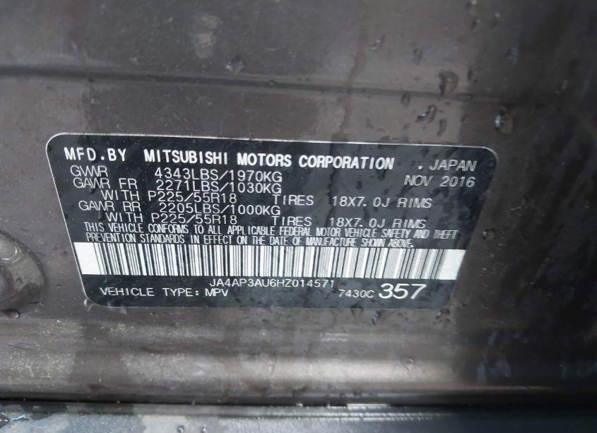 Photo 9 of 2017 Mitsubishi Outlander SPORT 2.0 ES/LE 2.0 (VIN JA4AP3AU6HZ014571)