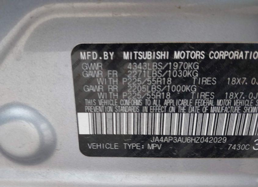 Photo 9 of 2017 Mitsubishi Outlander SPORT 2.0 ES (VIN JA4AP3AU6HZ042029)