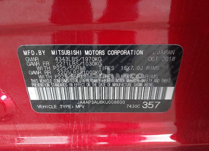 Photo 9 of 2019 Mitsubishi Outlander SPORT 2.0 LE (VIN JA4AP3AU6KU008600)