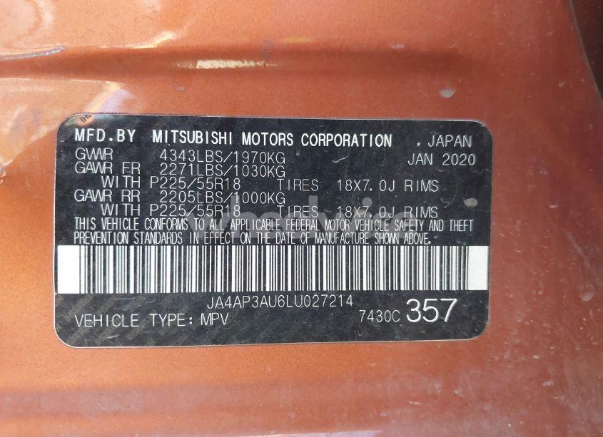 Photo 9 of 2020 Mitsubishi Outlander SPORT 2.0 ES (VIN JA4AP3AU6LU027214)