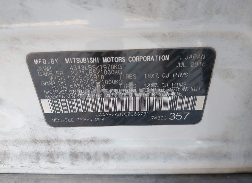 Photo 9 of 2016 Mitsubishi Outlander SPORT 2.0 ES (VIN JA4AP3AU7GZ063731)