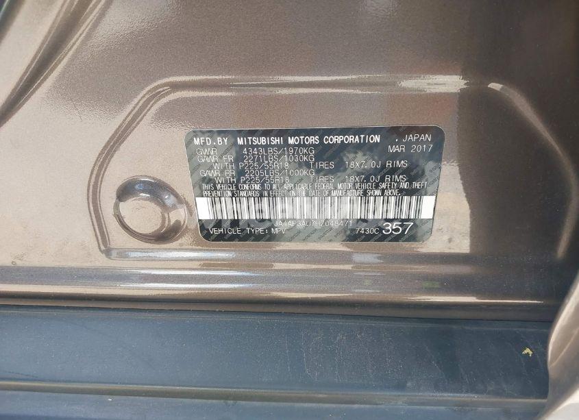 Photo 9 of 2017 Mitsubishi Outlander SPORT 2.0 ES (VIN JA4AP3AU7HZ048471)