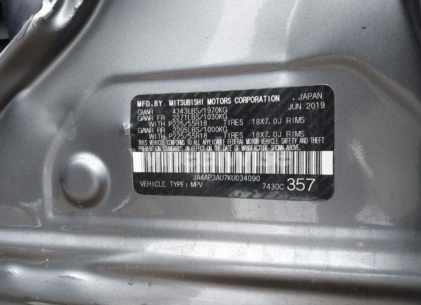 Photo 9 of 2019 Mitsubishi Outlander SPORT 2.0 ES (VIN JA4AP3AU7KU034090)