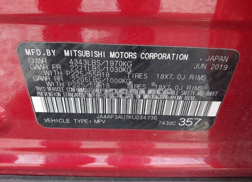 Photo 9 of 2019 Mitsubishi Outlander SPORT 2.0 ES (VIN JA4AP3AU7KU034736)