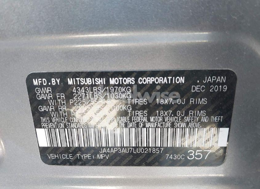 Photo 9 of 2020 Mitsubishi Outlander SPORT 2.0 ES (VIN JA4AP3AU7LU021857)